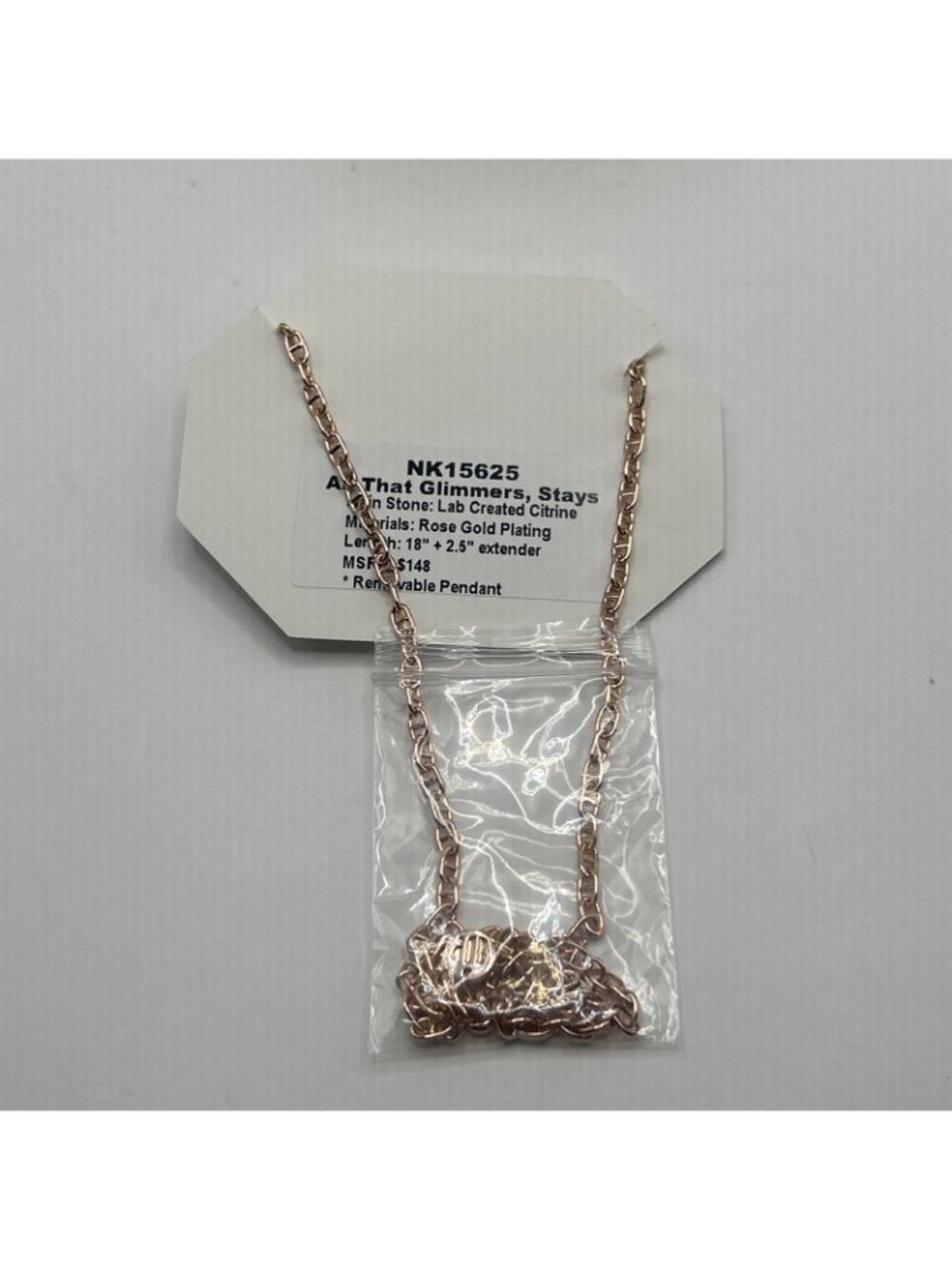 Bomb Party Nov 2025 Necklace NK15625 All That Glimmers, Stays Citrine/Rose gold - Picture 4 of 9